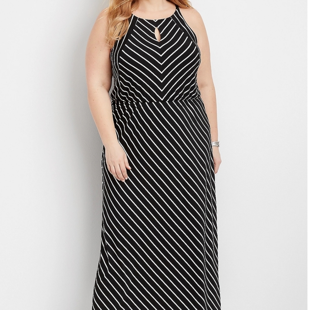 Black and White Striped Maxi Dress